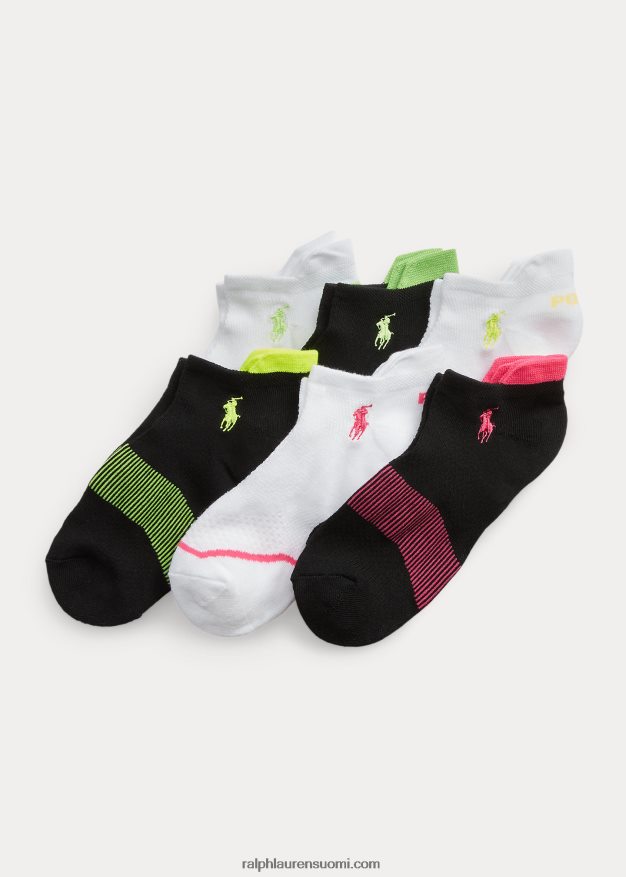 Ralph Lauren naiset logo nilkka tab sukka 6 kpl 0Z24ZR5549 valkoinen musta