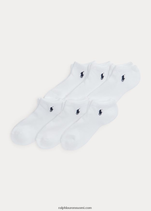 Ralph Lauren naiset pehmustettu mesh-nilkkasukka 6 kpl 0Z24ZR5500 valkoinen