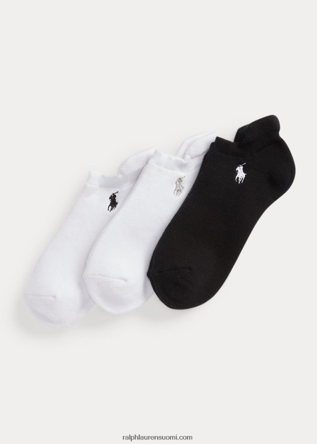 Ralph Lauren naiset pehmustettu nilkkasukka 3 kpl 0Z24ZR5495 musta