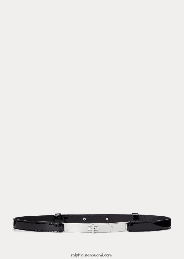 Ralph Lauren naiset käännettävä ohut nahkavyö 0Z24ZR4940 musta