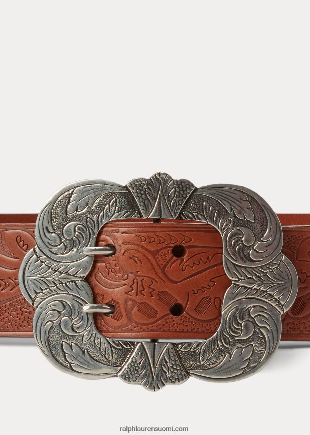 Ralph Lauren naiset käsin työstetty vachetta-nahkavyö 0Z24ZR5477 rl kultaa