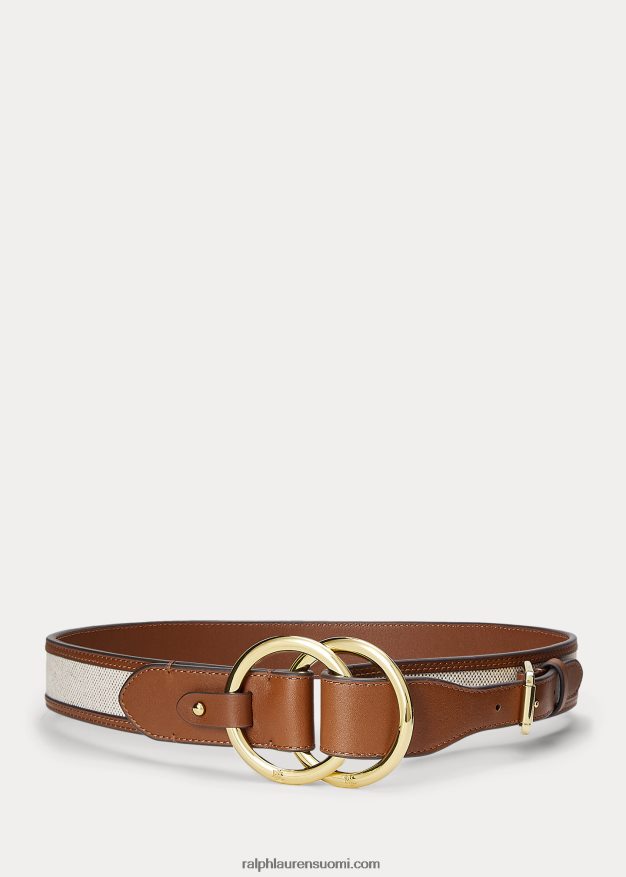 Ralph Lauren naiset kankaasta ja nahasta taivutettava vyö 0Z24ZR4924 luonnollinen/rusketus