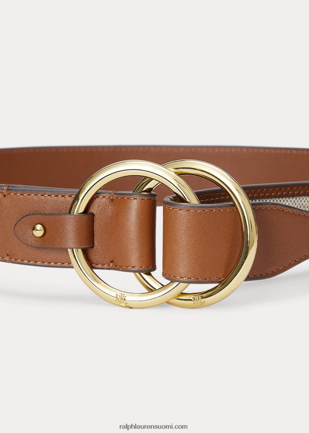 Ralph Lauren naiset kankaasta ja nahasta taivutettava vyö 0Z24ZR4924 luonnollinen/rusketus
