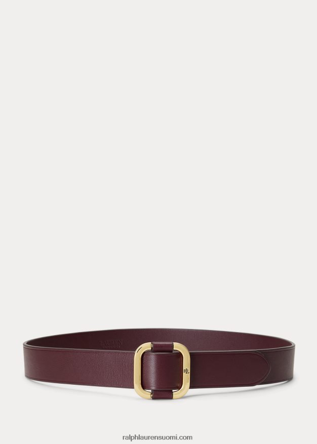 Ralph Lauren naiset liukusoljellinen nahkavyö 0Z24ZR4935 vintage burgundia