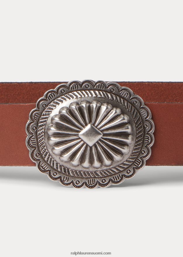 Ralph Lauren naiset nahkainen leveä vyö 0Z24ZR4947 Cuoio