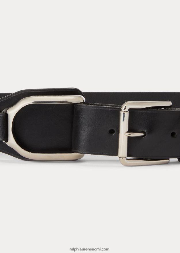 Ralph Lauren naiset nahkainen welington-vyö 0Z24ZR9755 musta