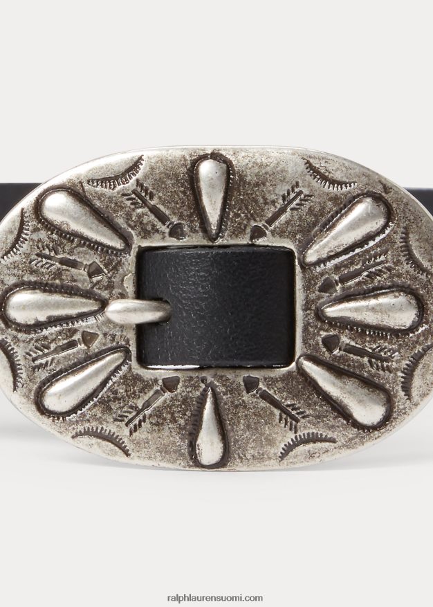 Ralph Lauren naiset ohut nahkasolkivyö 0Z24ZR5469 musta