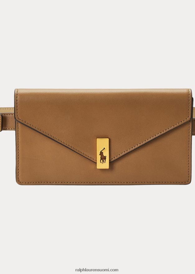 Ralph Lauren naiset polo id nahkainen lompakkovyö 0Z24ZR9749 rusketus
