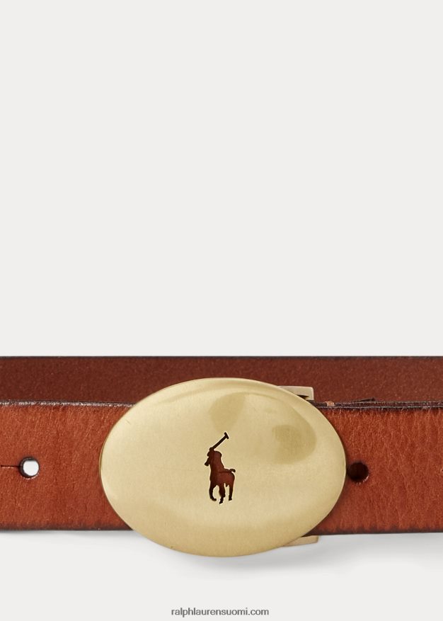 Ralph Lauren naiset polo id ovaalisolki vachetta-vyö 0Z24ZR5538 Cuoio