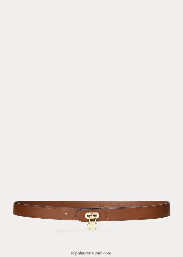 Ralph Lauren naiset riippulukon nahkavyö 0Z24ZR4952 rusketus