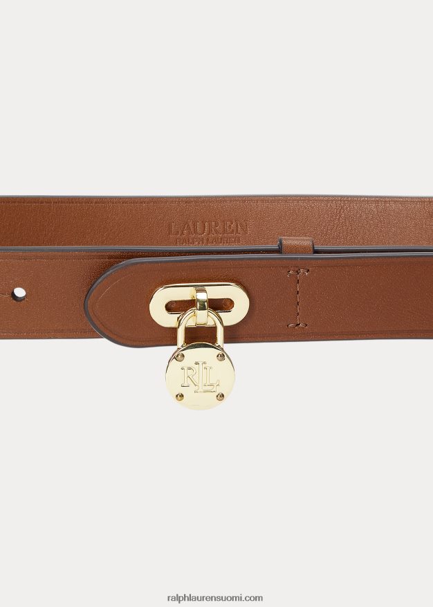 Ralph Lauren naiset riippulukon nahkavyö 0Z24ZR4952 rusketus