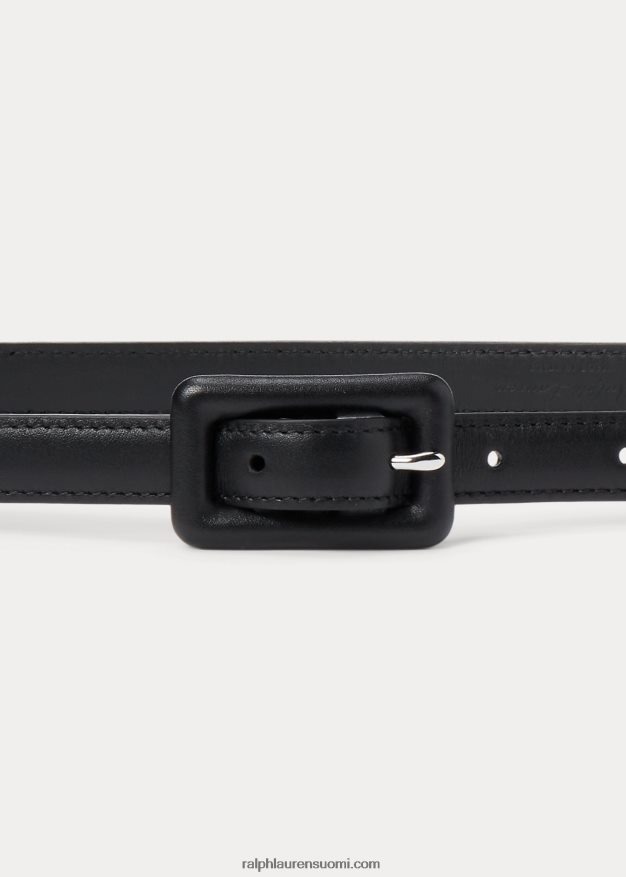 Ralph Lauren naiset trench-solki vasikanahkainen laiha vyö 0Z24ZR5588 musta
