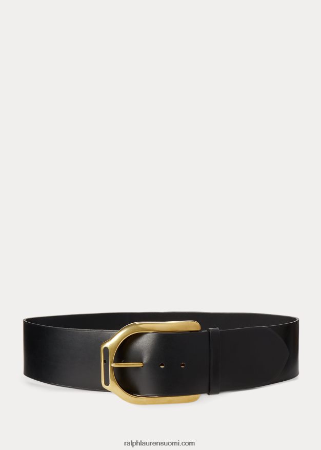Ralph Lauren naiset vachetta nahkainen welington-vyö 0Z24ZR5482 musta/antiikki messinki