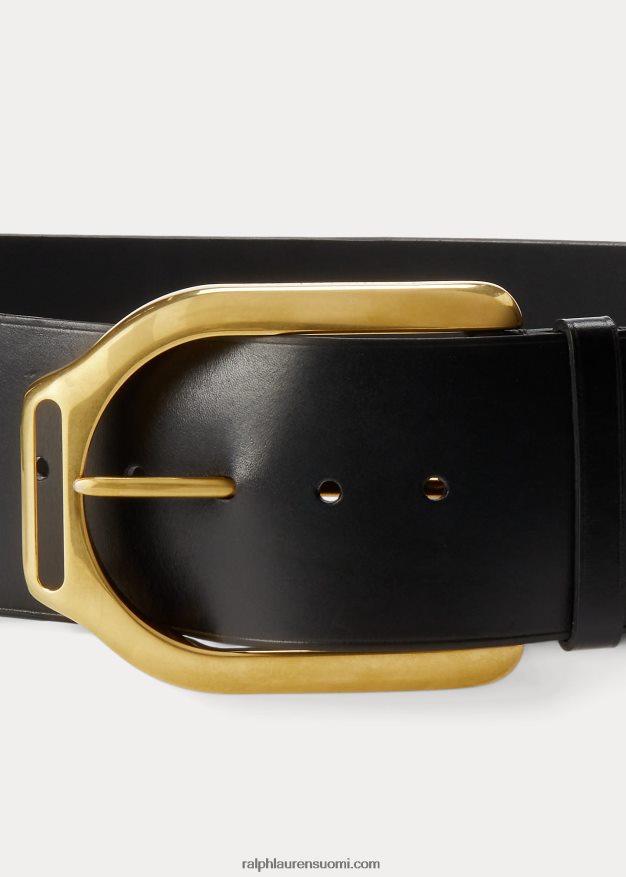Ralph Lauren naiset vachetta nahkainen welington-vyö 0Z24ZR5482 musta/antiikki messinki