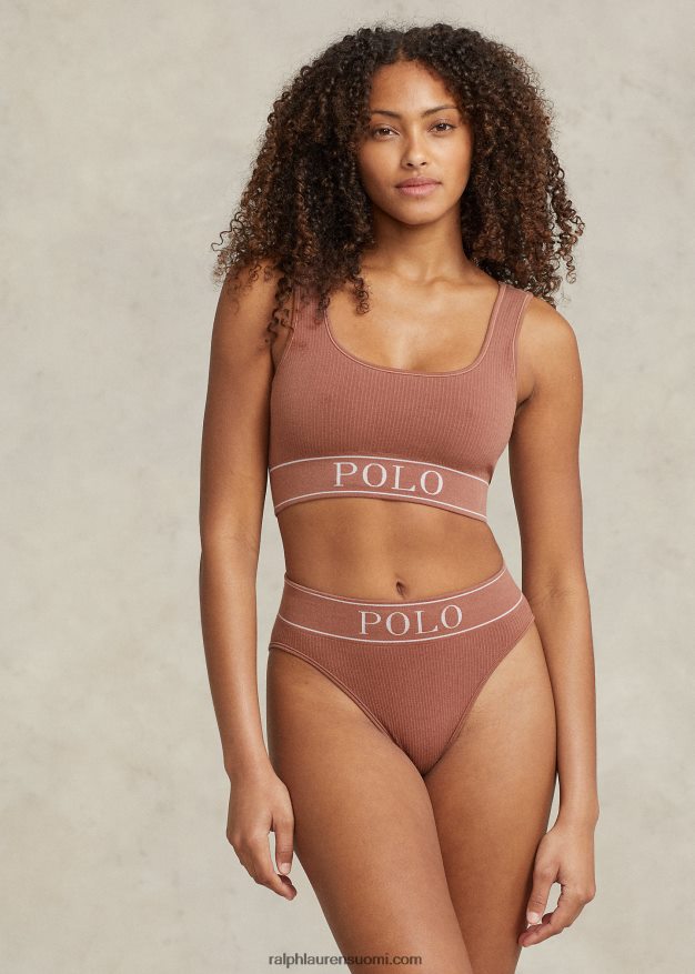 Ralph Lauren naiset logolla saumaton korkea kerroshousu 0Z24ZR3380 terrakotta