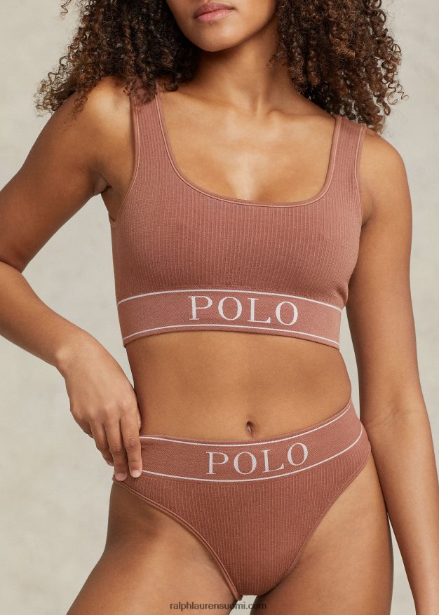 Ralph Lauren naiset logolla saumaton korkea kerroshousu 0Z24ZR3380 terrakotta