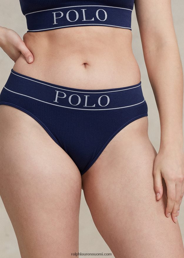 Ralph Lauren naiset logolla saumaton korkea kerroshousu 0Z24ZR3381 laivasto