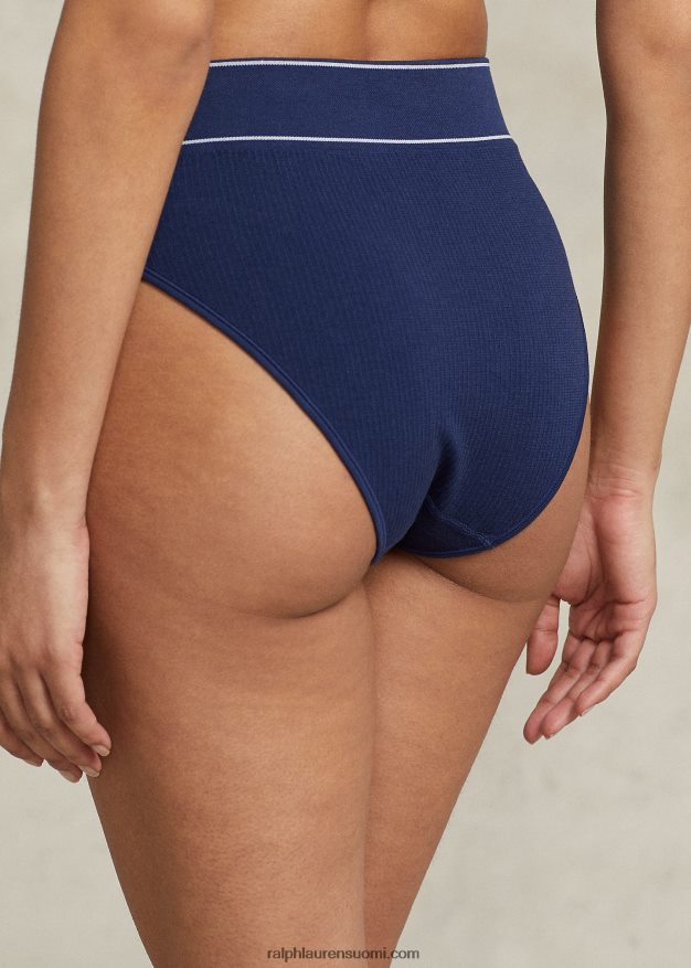 Ralph Lauren naiset logolla saumaton korkea kerroshousu 0Z24ZR3381 laivasto