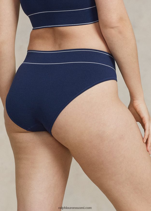 Ralph Lauren naiset logolla saumaton korkea kerroshousu 0Z24ZR3381 laivasto