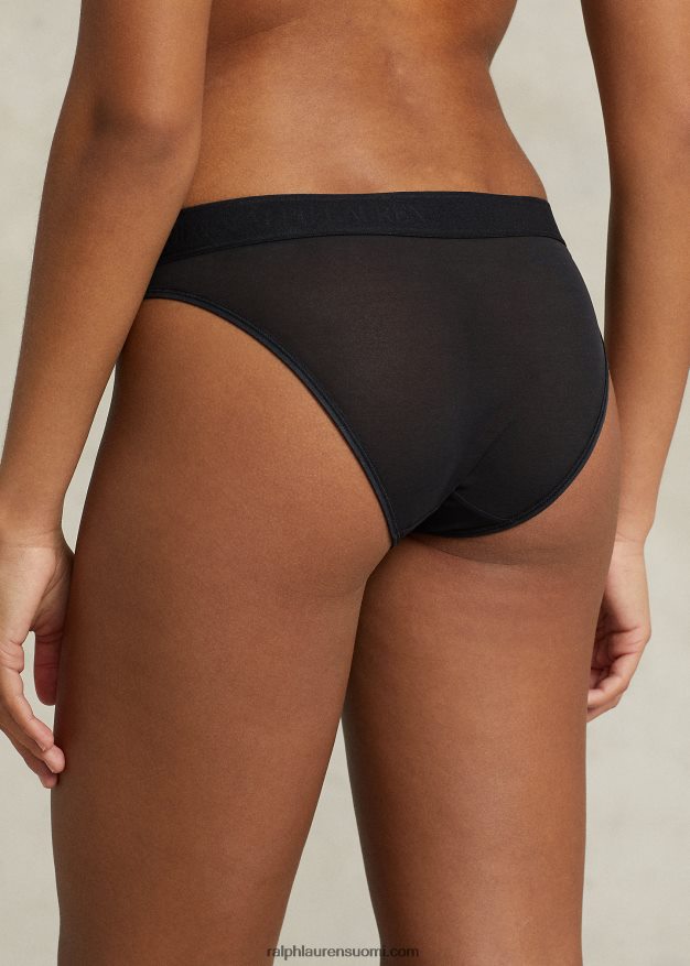 Ralph Lauren naiset mesh matalat bikinihousut 0Z24ZR3373 onyx