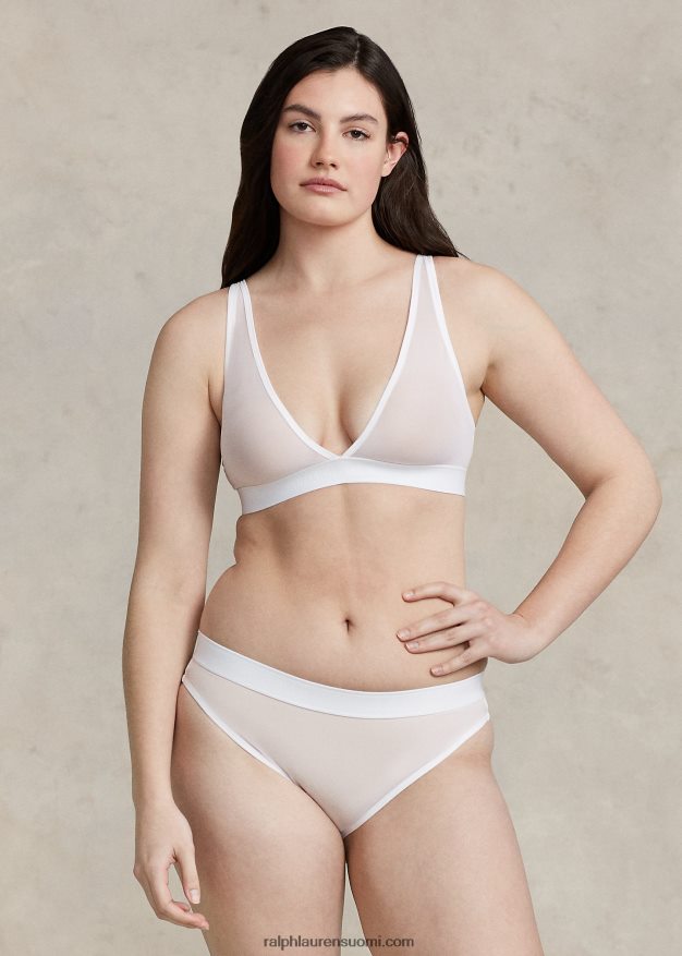 Ralph Lauren naiset mesh matalat bikinihousut 0Z24ZR3374 valkoinen pilvi