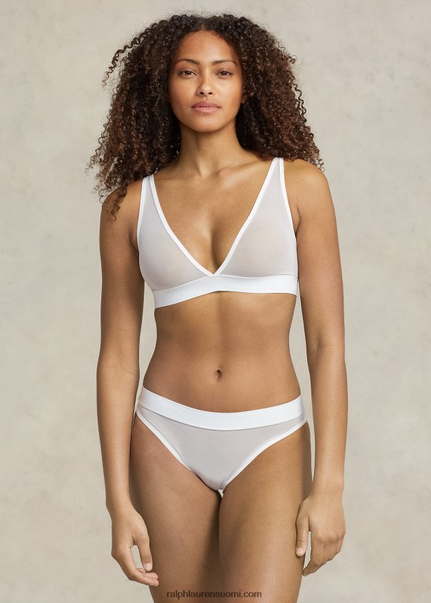 Ralph Lauren naiset mesh matalat bikinihousut 0Z24ZR3374 valkoinen pilvi