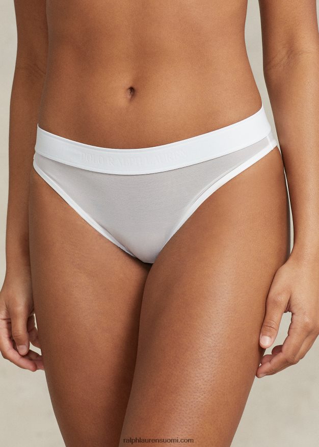 Ralph Lauren naiset mesh matalat bikinihousut 0Z24ZR3374 valkoinen pilvi