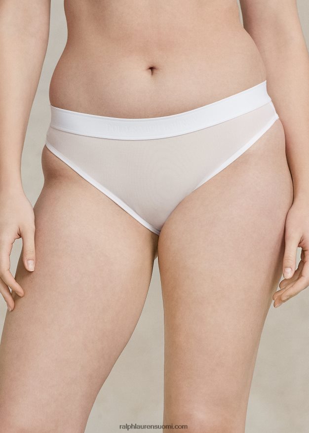 Ralph Lauren naiset mesh matalat bikinihousut 0Z24ZR3374 valkoinen pilvi