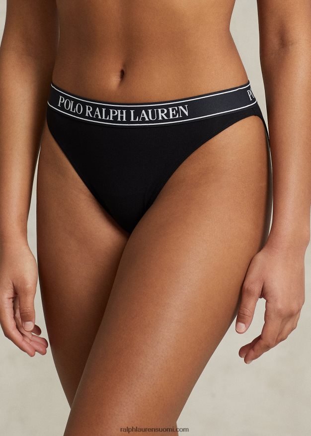 Ralph Lauren naiset toistologoinen bikinishortsi 0Z24ZR3377 onyx