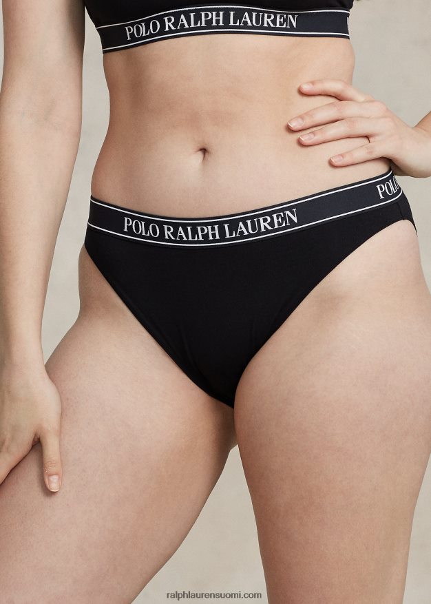 Ralph Lauren naiset toistologoinen bikinishortsi 0Z24ZR3377 onyx