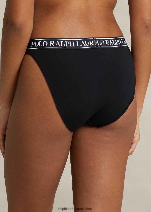 Ralph Lauren naiset toistologoinen bikinishortsi 0Z24ZR3377 onyx
