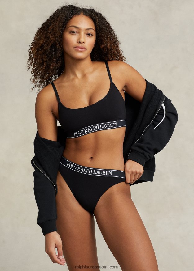 Ralph Lauren naiset toistologoinen bikinishortsi 0Z24ZR3377 onyx