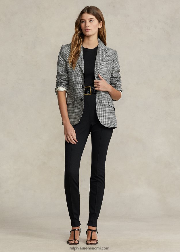 Ralph Lauren naiset houndstooth tweed hakkerointibleiseri 0Z24ZR2963 musta valkoinen