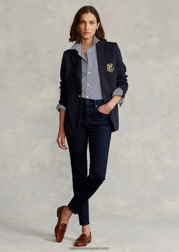 Ralph Lauren naiset kaksinkertainen jacquard-bleiseri 0Z24ZR3354 park avenue laivasto