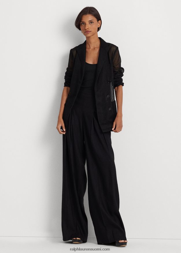 Ralph Lauren naiset kaksirivinen mesh-bleiseri 0Z24ZR4327 musta