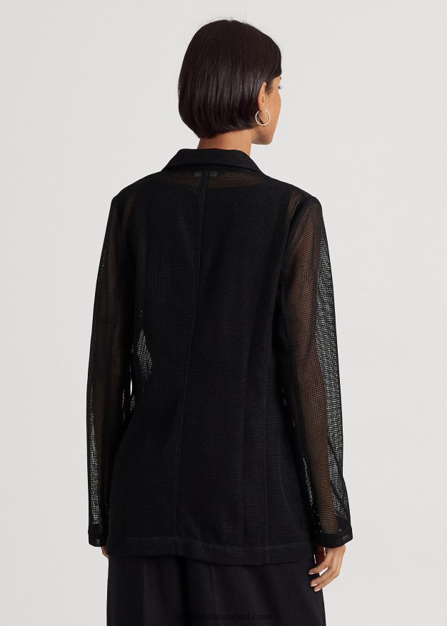 Ralph Lauren naiset kaksirivinen mesh-bleiseri 0Z24ZR4327 musta