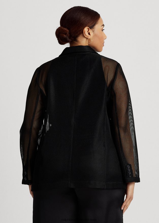 Ralph Lauren naiset kaksirivinen mesh-bleiseri 0Z24ZR4541 musta