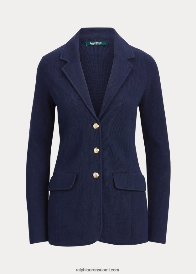 Ralph Lauren naiset kampapuuvillainen bleiseri 0Z24ZR4275 laivasto