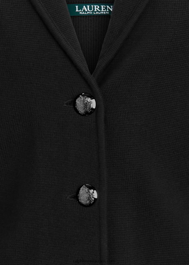 Ralph Lauren naiset kampapuuvillainen bleiseri 0Z24ZR4491 musta