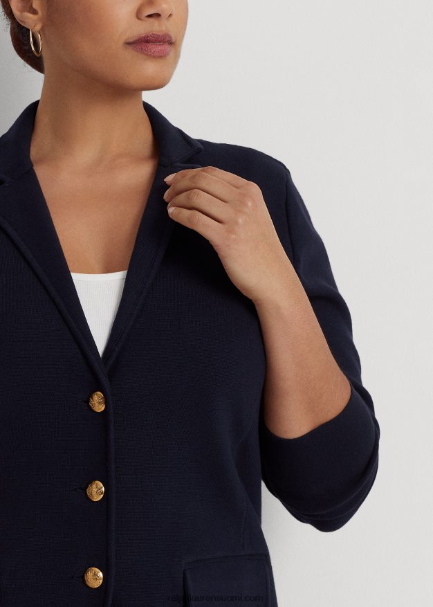 Ralph Lauren naiset kampapuuvillainen bleiseri 0Z24ZR4738 laivasto