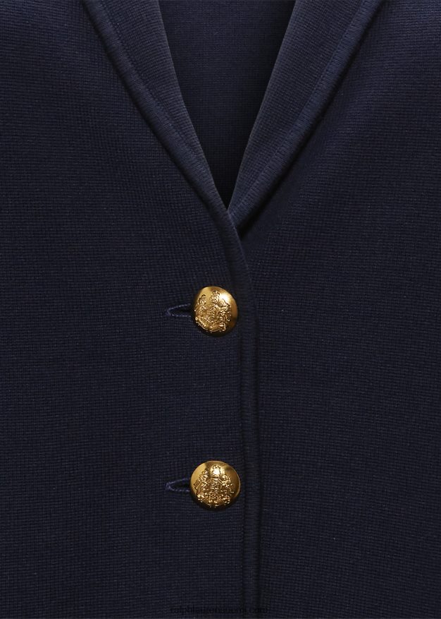 Ralph Lauren naiset kampapuuvillainen bleiseri 0Z24ZR4738 laivasto