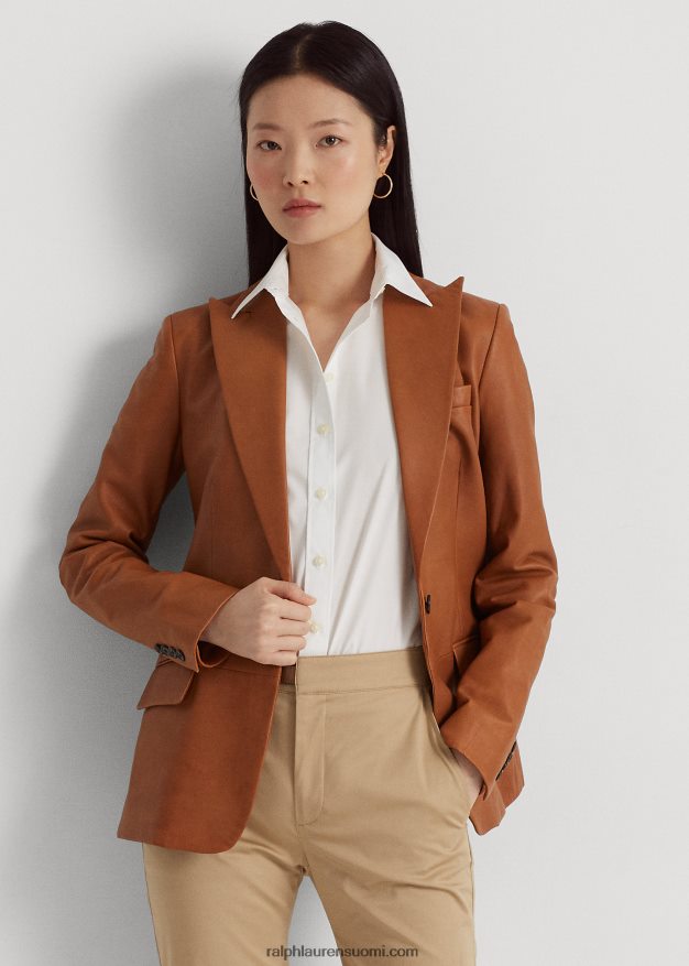 Ralph Lauren naiset lampaannahkainen bleiseri 0Z24ZR3820 Cuoio