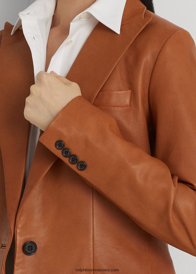 Ralph Lauren naiset lampaannahkainen bleiseri 0Z24ZR3820 Cuoio