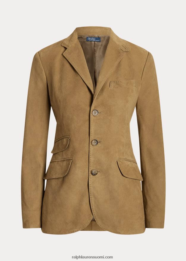 Ralph Lauren naiset lampaannahkainen mokka hakkerointibleiseri 0Z24ZR3223 montana khaki