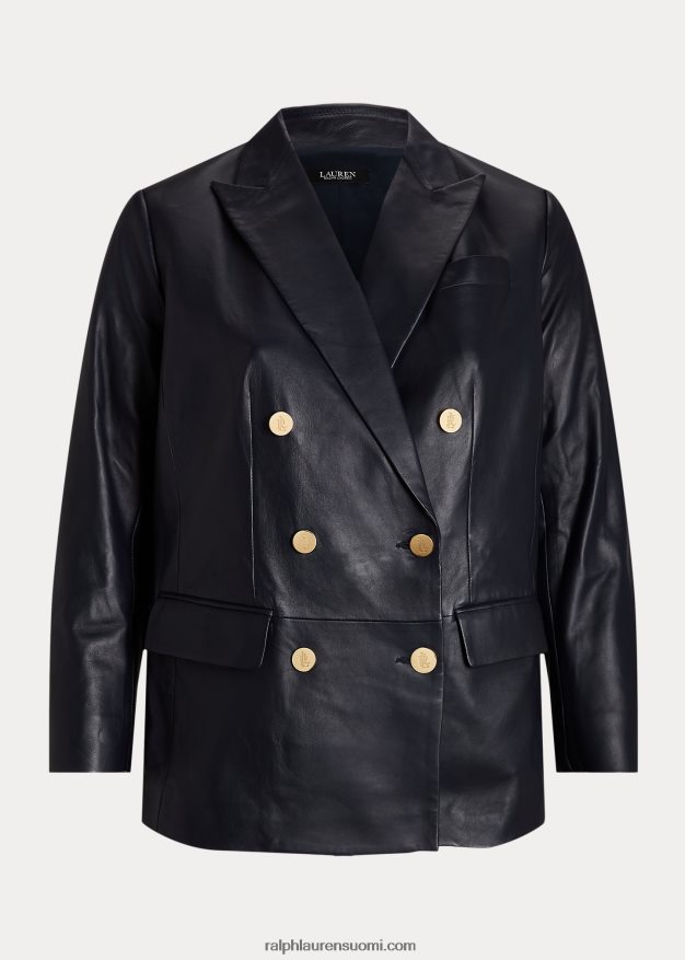 Ralph Lauren naiset nappanahkainen bleiseri 0Z24ZR4799 laivasto