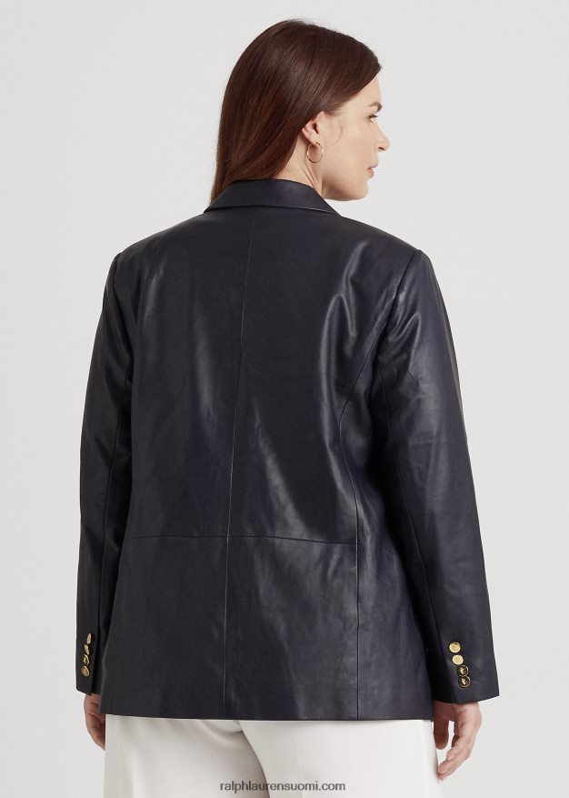 Ralph Lauren naiset nappanahkainen bleiseri 0Z24ZR4799 laivasto