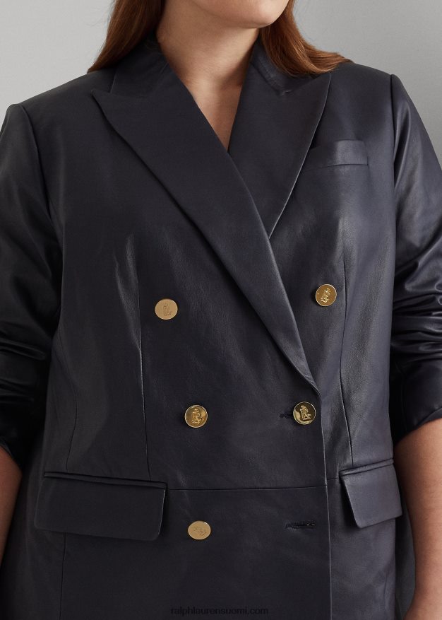 Ralph Lauren naiset nappanahkainen bleiseri 0Z24ZR4799 laivasto