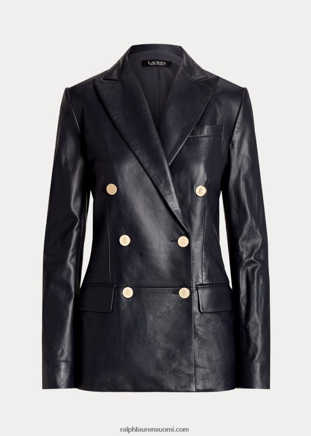 Ralph Lauren naiset nappanahkainen bleiseri 0Z24ZR9565 laivasto