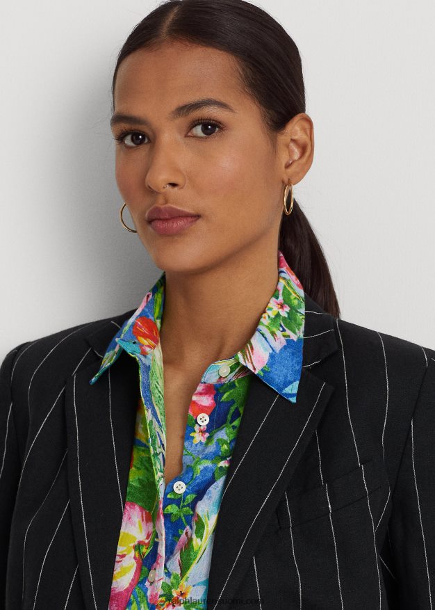 Ralph Lauren naiset neularaitainen pellavableiseri 0Z24ZR4347 musta/kerma