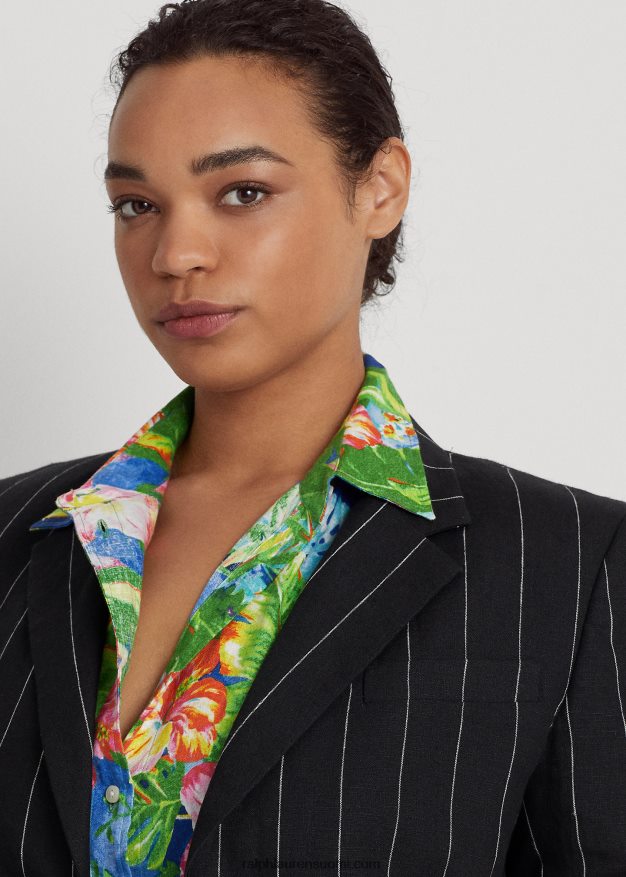 Ralph Lauren naiset neularaitainen pellavableiseri 0Z24ZR4559 musta/kerma